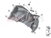 BMW Motorrad BMW 2020 C models C 400 X (0C09, 0C19) Legshield, upper | Legshield, upper