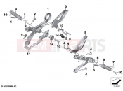Footrest, front 2 - BMW Motorrad S 1000 RR 19 (0E21, 0E23) 2022