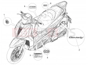 PIAGGIO Beverly 400 Deep Black E5 (EU) Plates - Emblems