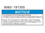 CFMOTO UFORCE 550 (CF500UU) WARNING DECAL, DASHBOARD(CANADA) - F19-K