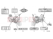 F-36 WARNING LABEL - Honda CBF1000A9 CBF1000 ABS 2009