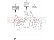 45 - WARNING LABEL (MODEL W/X) - Suzuki VS800GL X (1999) Intruder